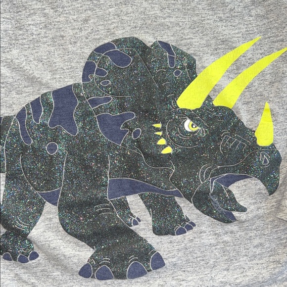 Mini Boden Sparkle Triceratops Long Sleeve T-Shirt, 5-6Y - Picture 2 of 4